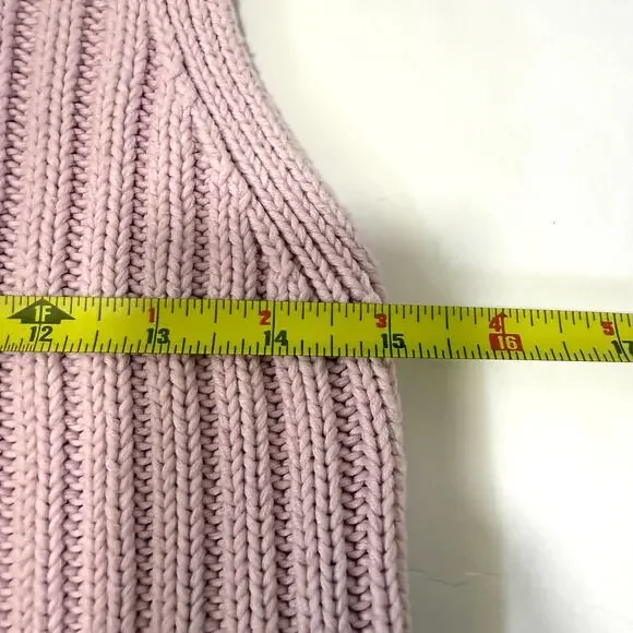 Zara Sleeveless Turtleneck Ribbed Knit Sweater Tank S Pink Preppy Y2K Soft Girl - Picture 6 of 7